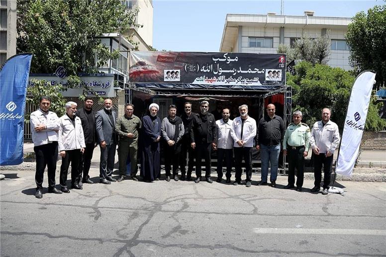 بازدید معاون وزیر صمت و رئیس هیات عامل ایدرو از موکب‌های ایران خودرو ، سایپا دیزل و پارس‌خودرو