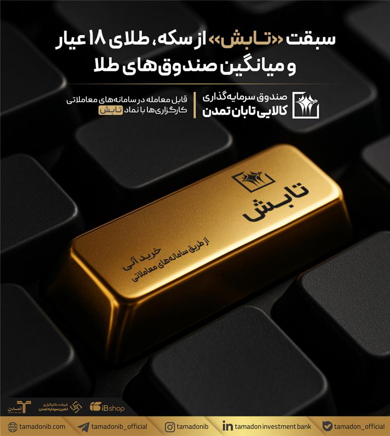 سبقت «تابش» از سکه، طلای ۱۸ عیار و میانگین صندوق‌های طلا