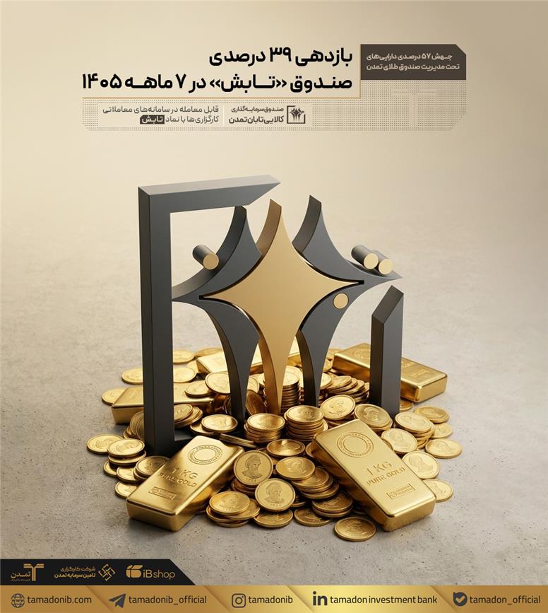 بازدهی ۳۹ درصدی صندوق «تابش» در ۷ ماهه ۱۴۰۵