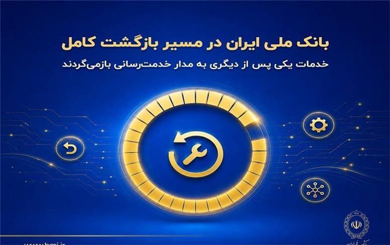 بانک ملی ایران در مسیر بازگشت کامل؛ خدمات یکی پس از دیگری به مدار خدمت‌رسانی بازمی‌گردند
